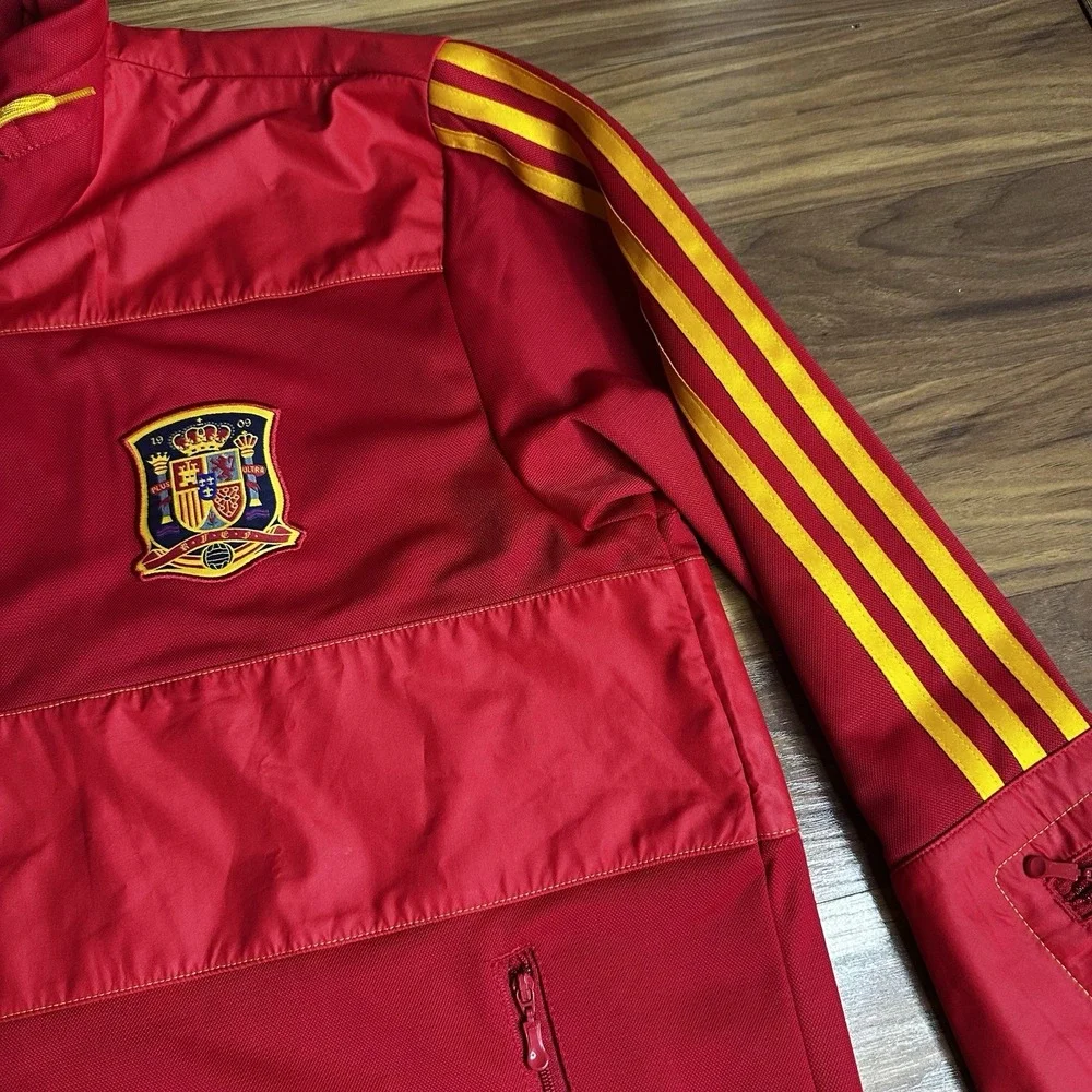 Adidas Spain National Team Jacket Mens XL Red Track Warm Up Soccer Futbol RFEF